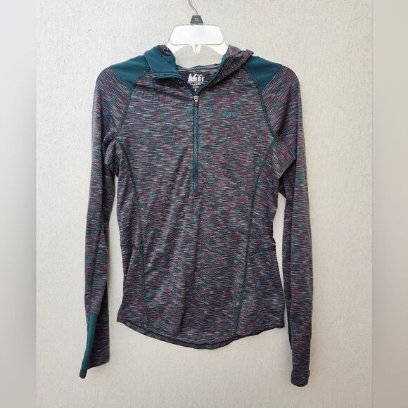 REI multicolored 1/2 zip hoodie pullover - Picture 3 of 10